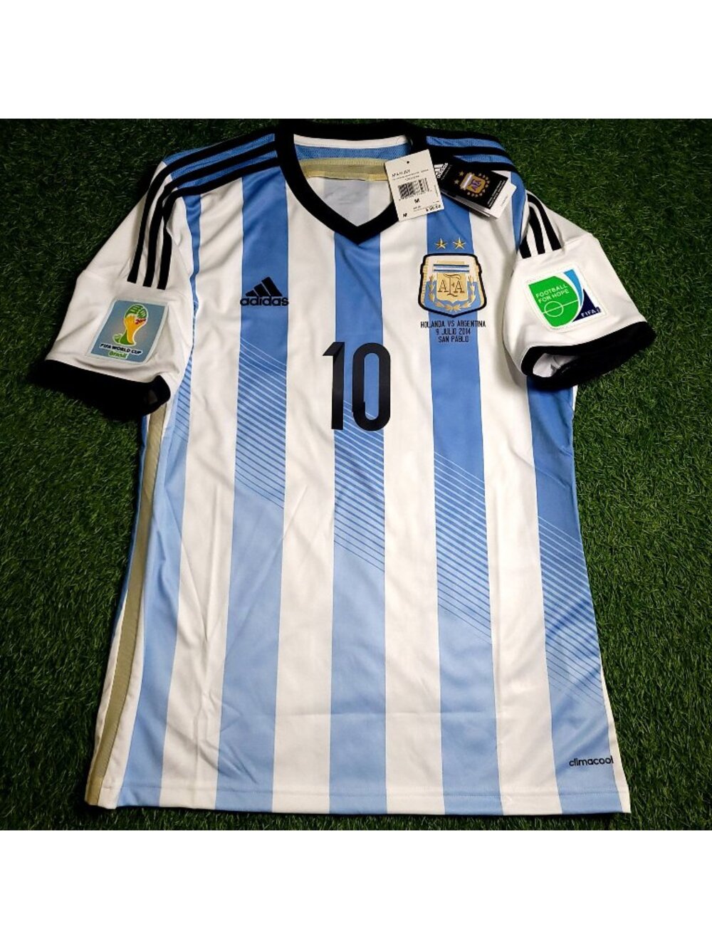 Messi Argentina 2014 WC SEMI-FINAL Soccer Jersey BNWT M SKU# G74569